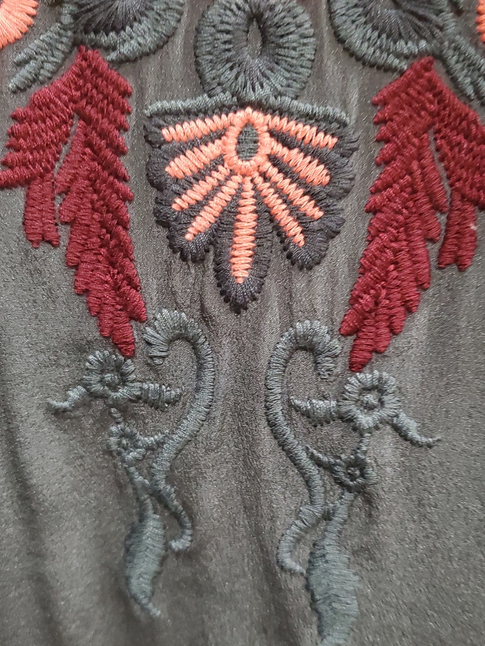 Embroidered Silk Gray Tunic - Picture 5 of 13